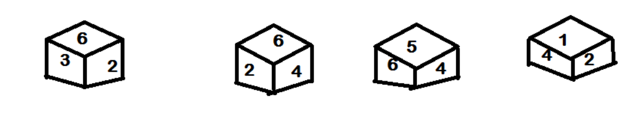 Dice positions for question 8